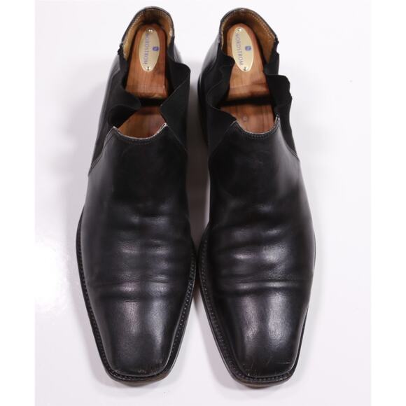 Salvatore Ferragamo Mens Black Ankle Chelsea Boots Leather 10 D - Picture 4 of 12